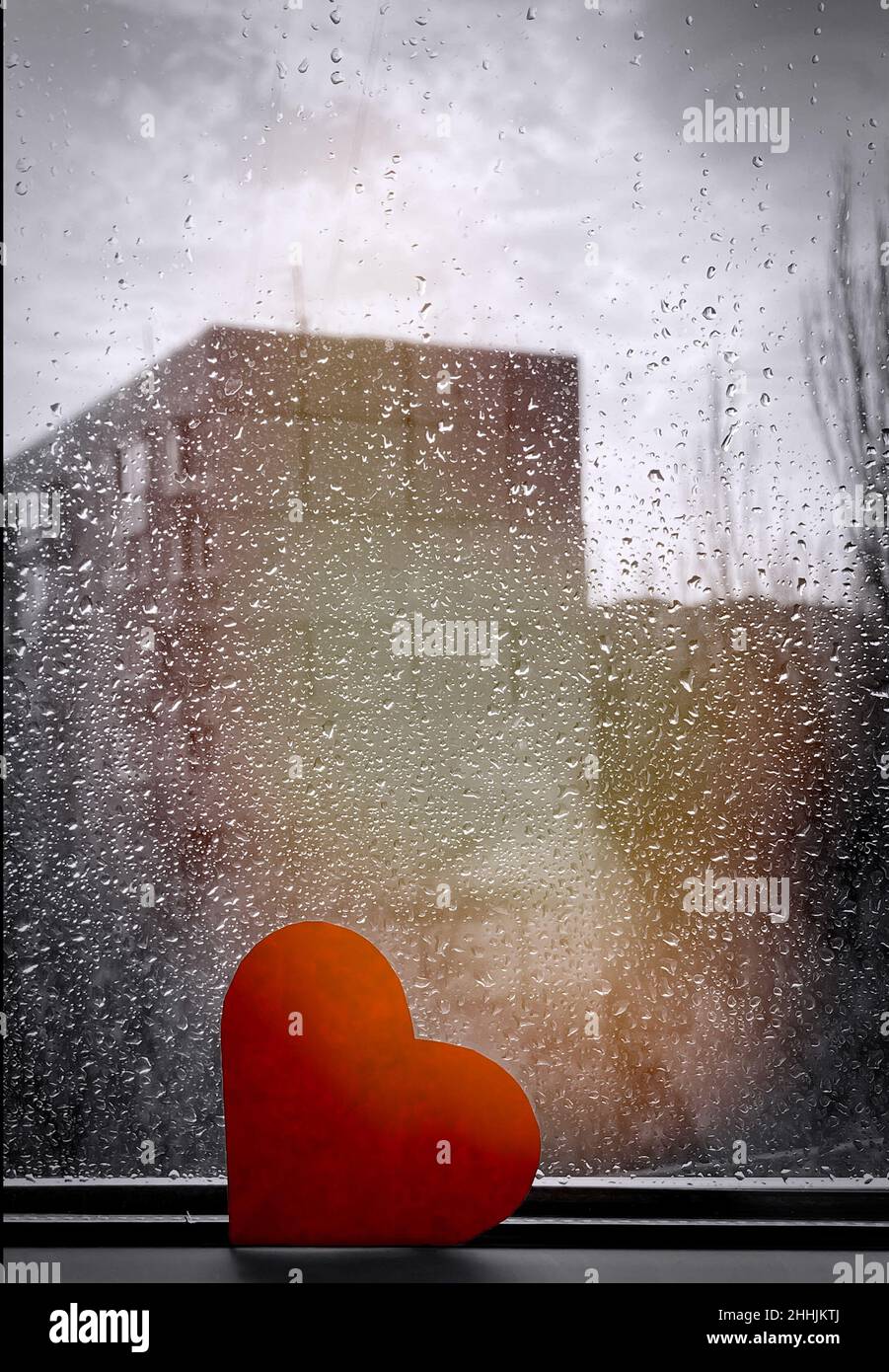 Valentines day, Red Heart from paper. Good Holiday Card Stock Photo - Alamy
