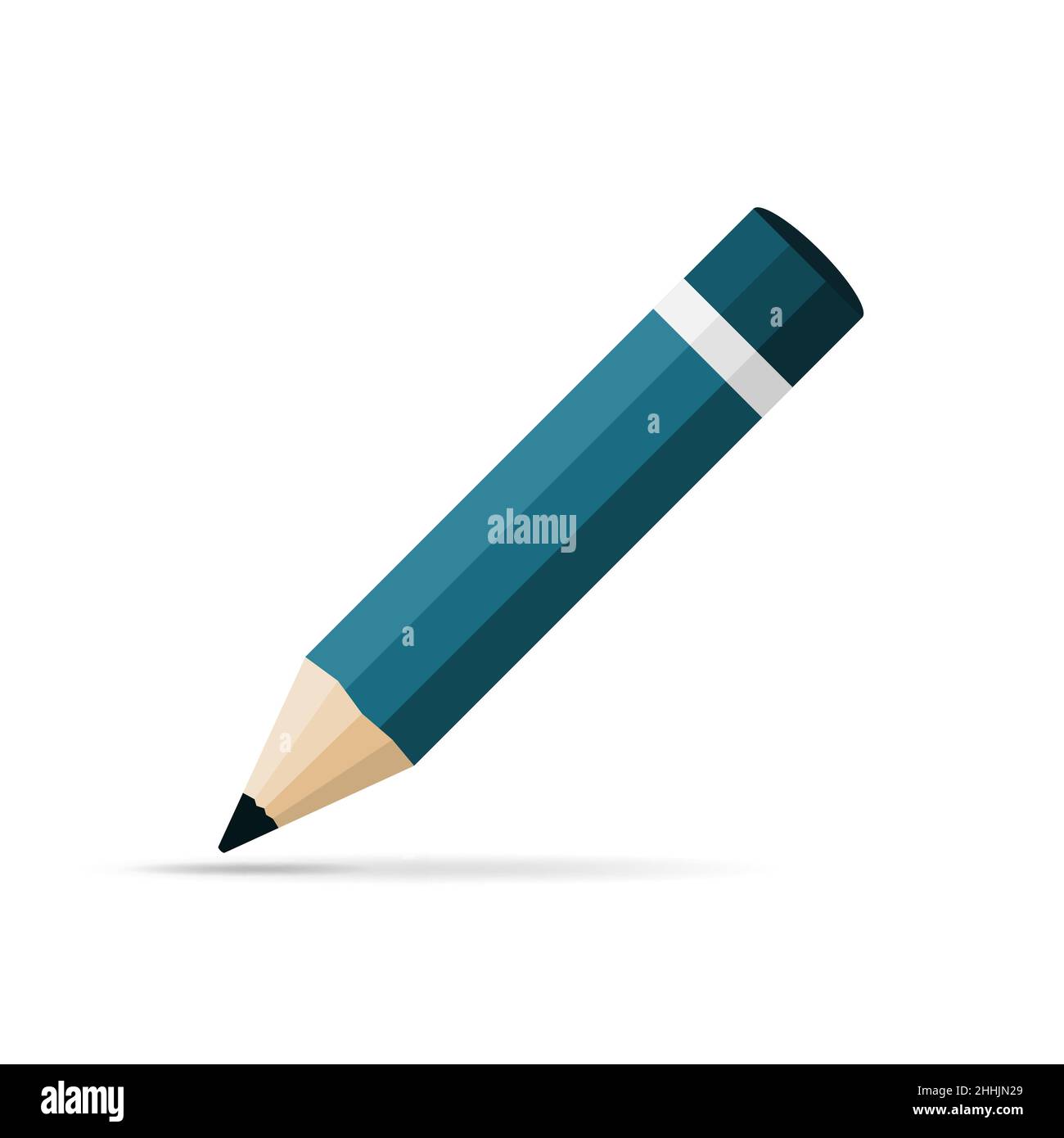 Pencil icon in flat design. Vector illustration. Pencil on white ...