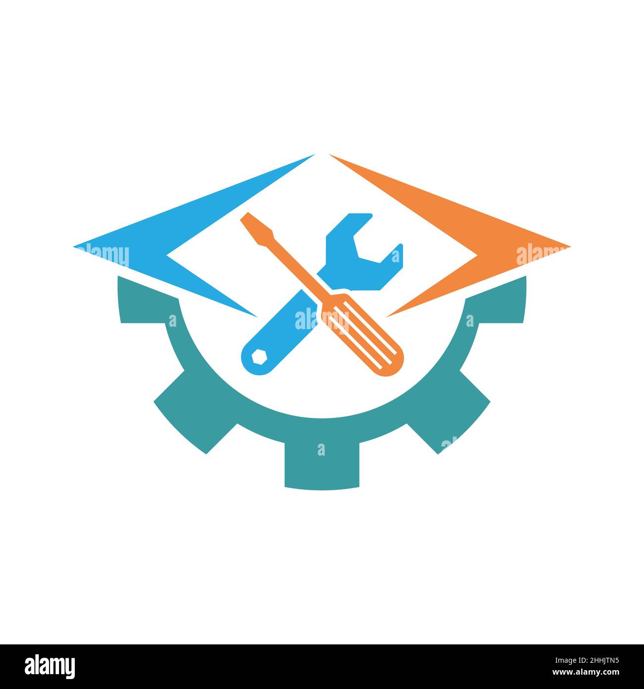 Service tool symbol in flat design. Vector illustration. Settings tools icon on light background Stock Vector