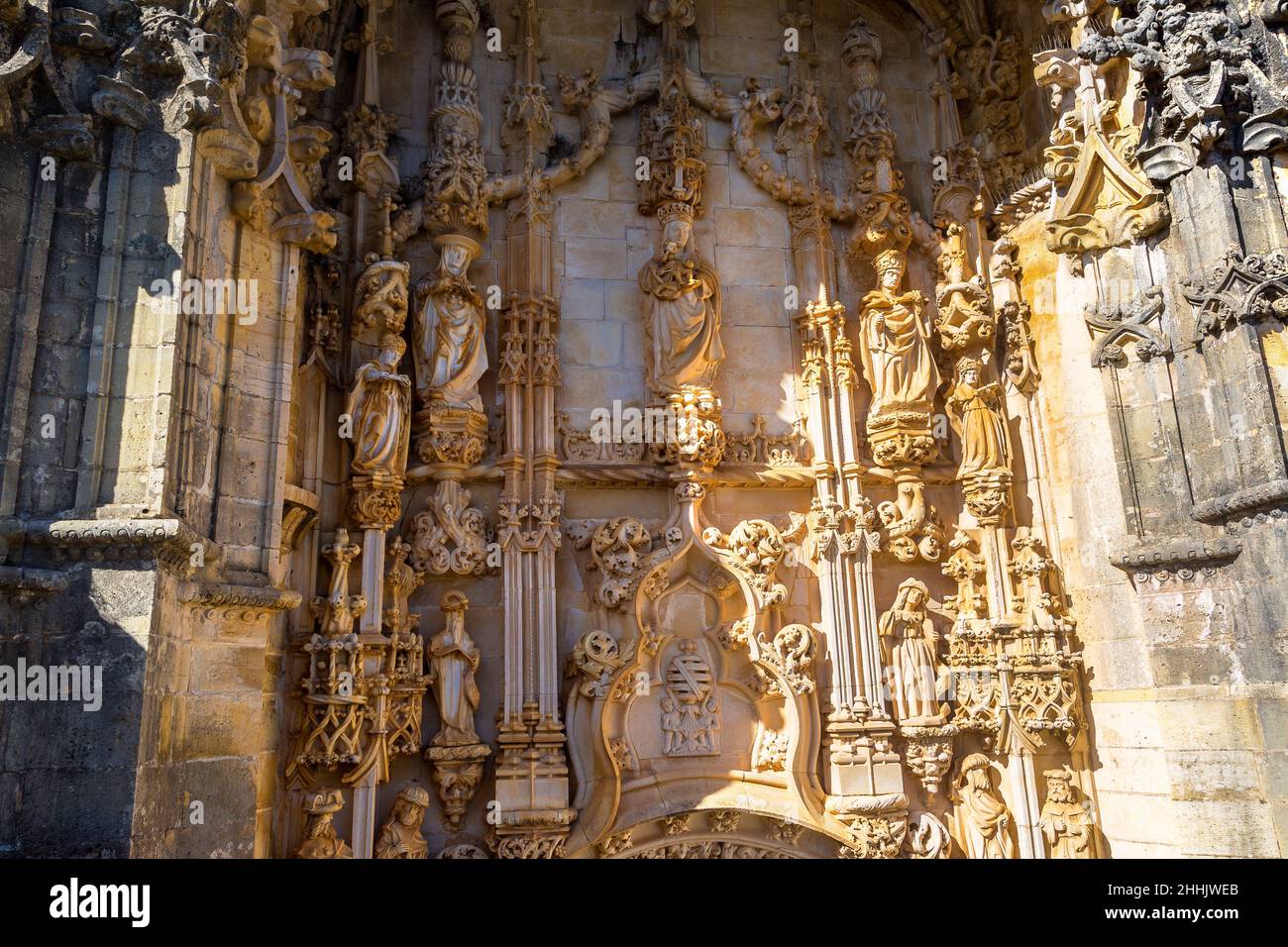 Manueline gate of the Convent of Christ in medieval Templar castle in ...