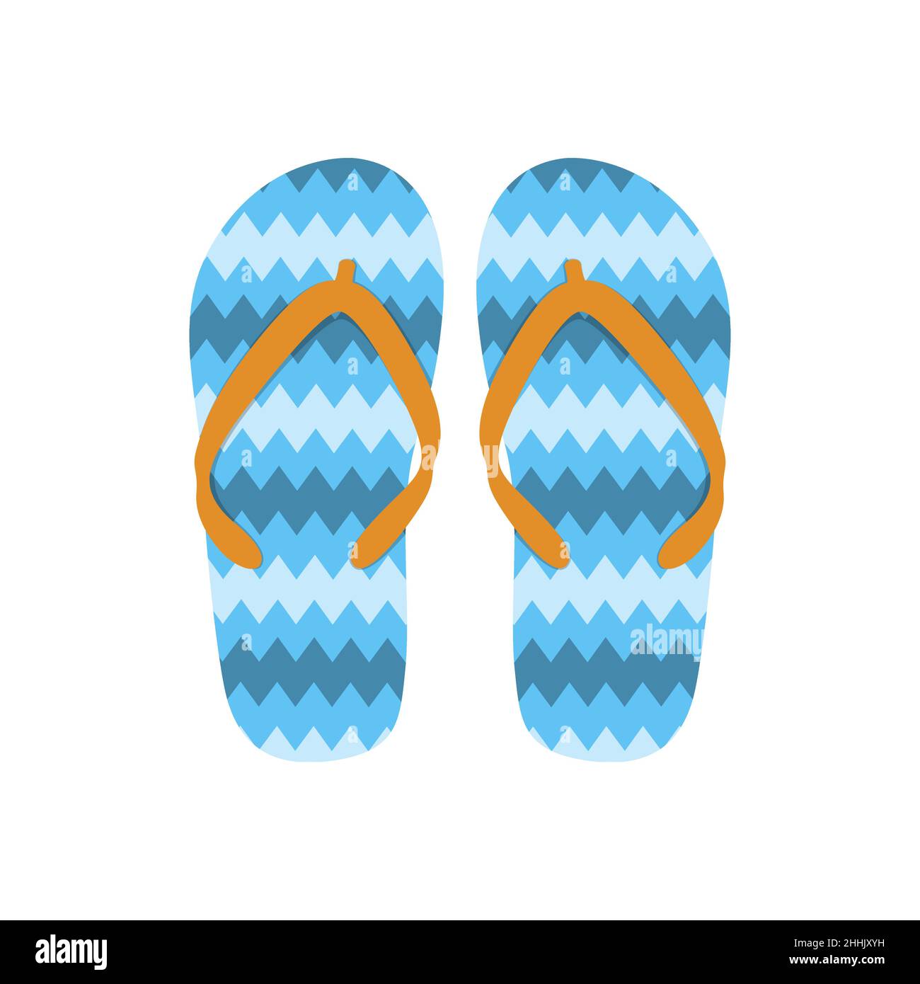 Pair of flip flops, isolated on white background. Vector illustration ...