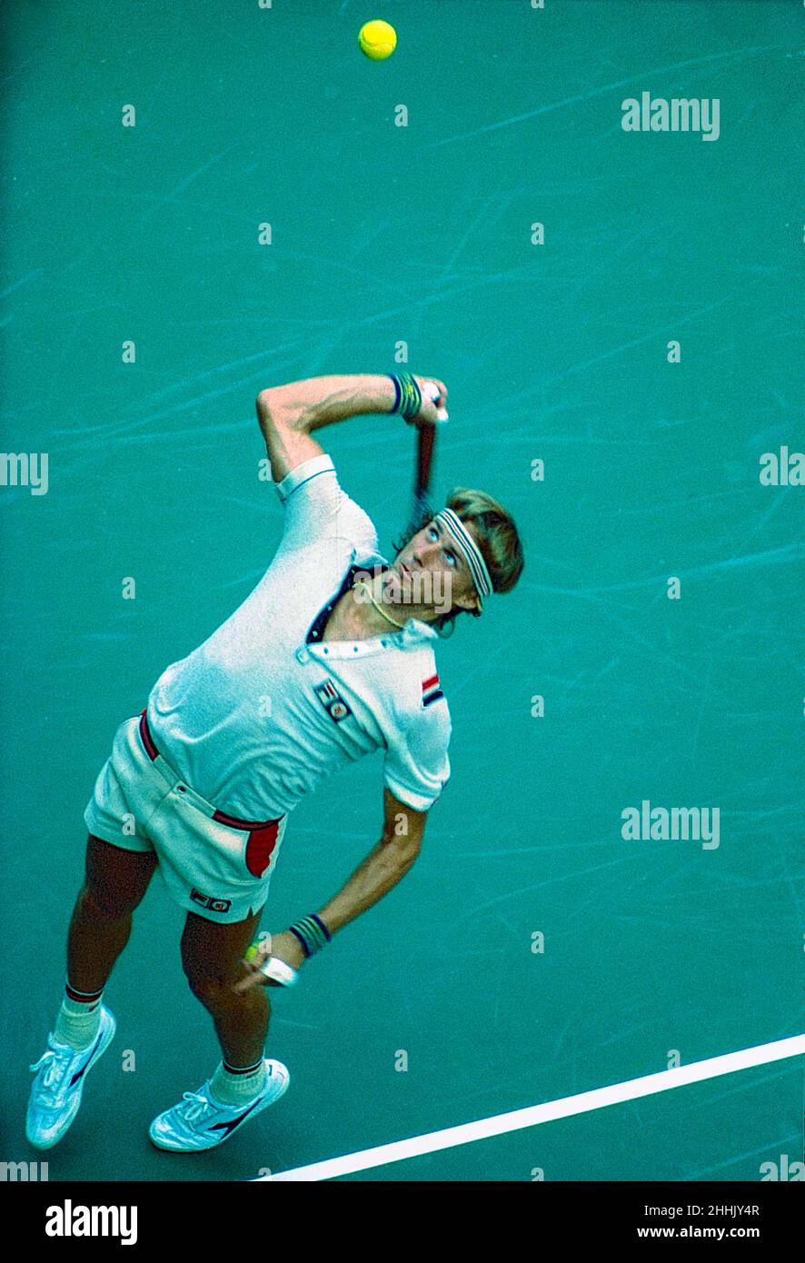Bjorn Borg at the 1980 US Open Tennis. Stock Photo