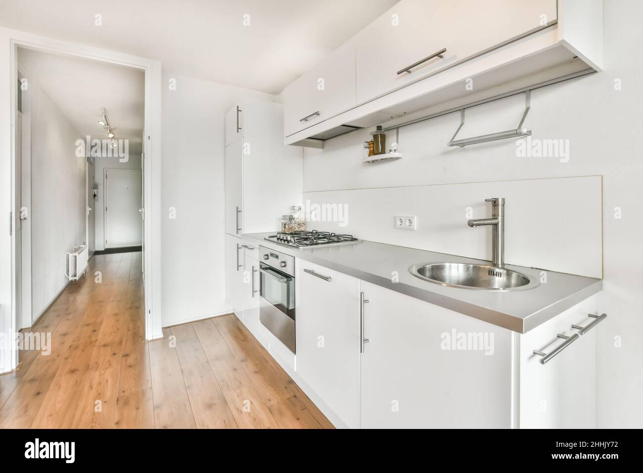 Cozy well designed modern kitchen interior with all appliances Stock ...