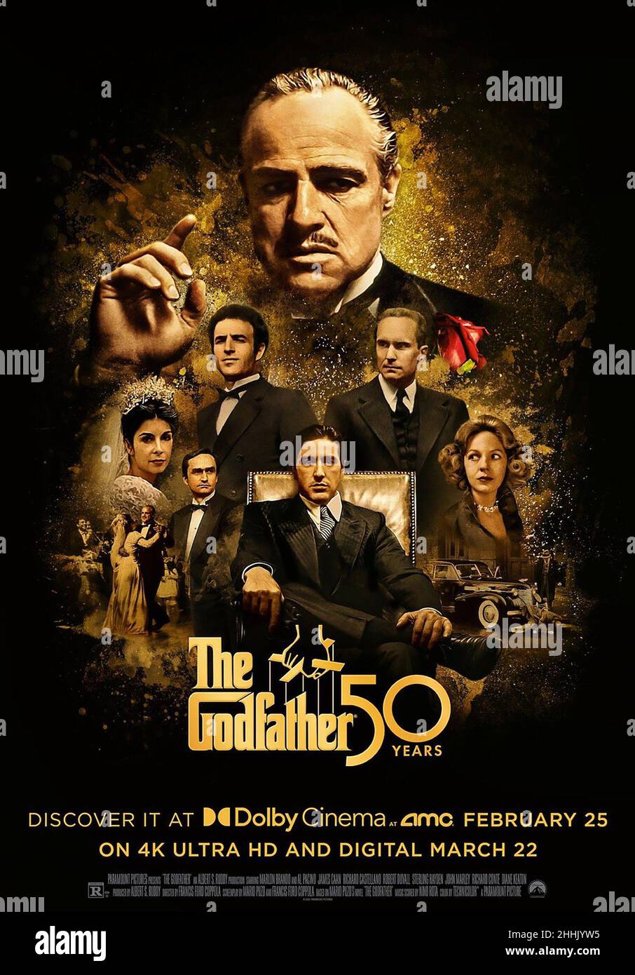 THE GODFATHER, 50th anniversary poster, clockwise from top Marlon