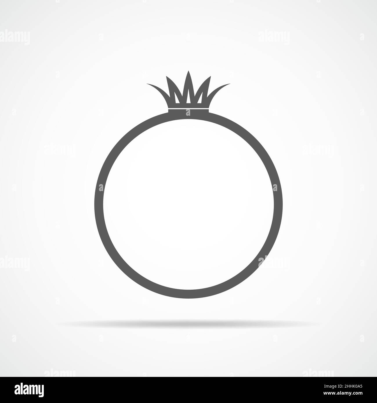 Gray wedding ring icon in flat design. Vector illustration. Ring isolated on light background. Stock Vector