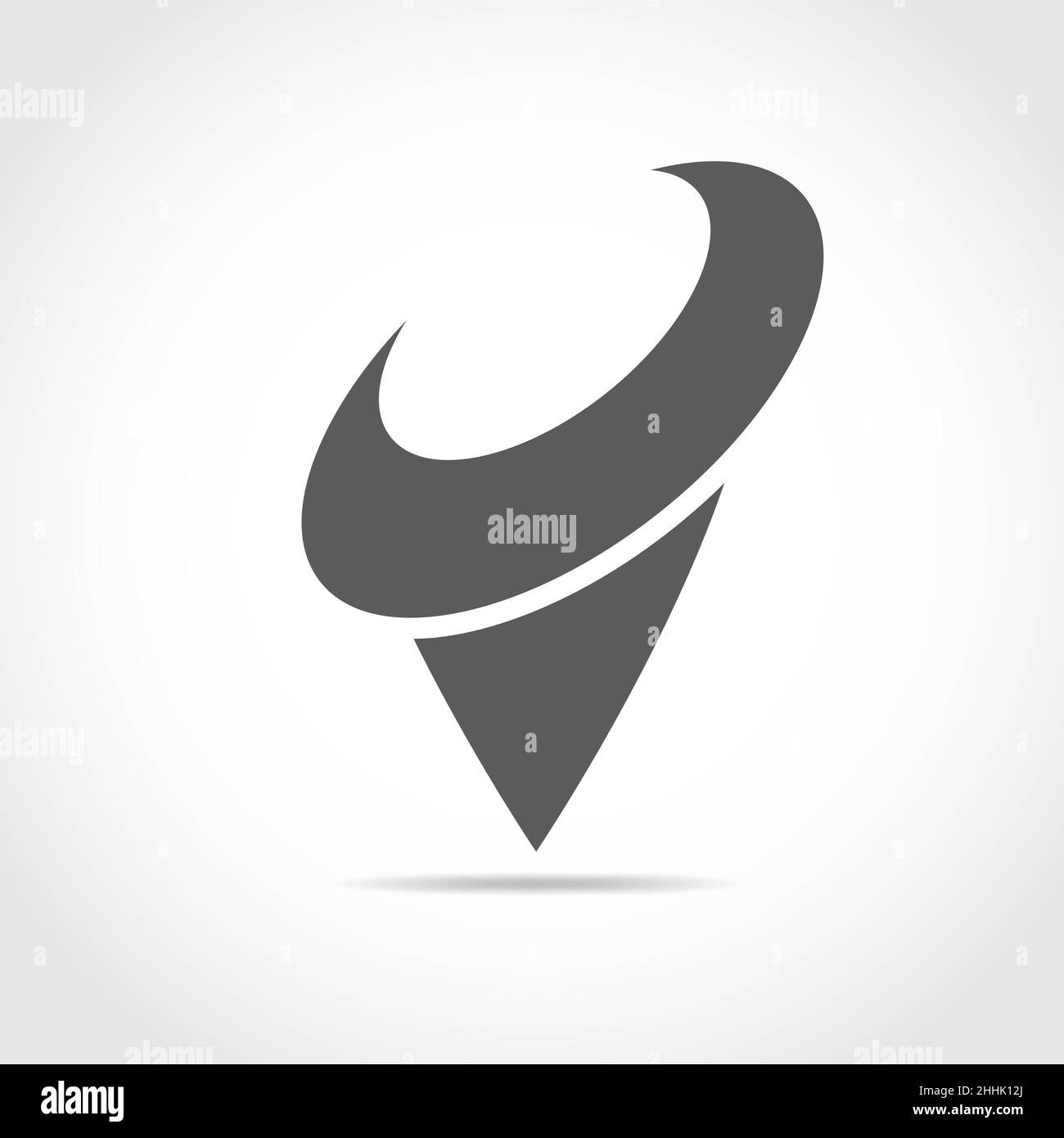 Map point icon in flat design. Vector illustration. Gray pointer on ...