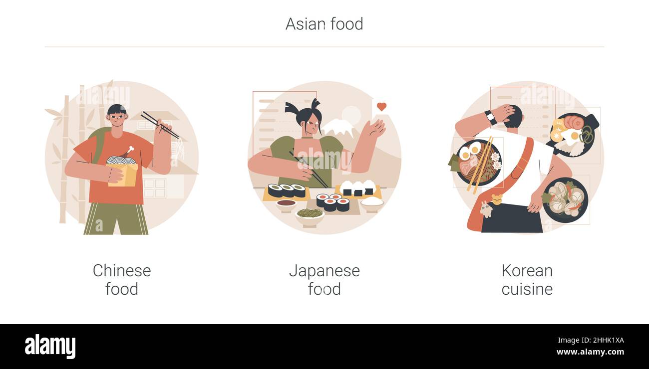 Asian food abstract concept vector illustrations Stock Vector Image ...