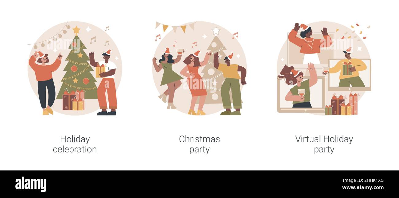 Winter holiday tradition abstract concept vector illustrations Stock ...
