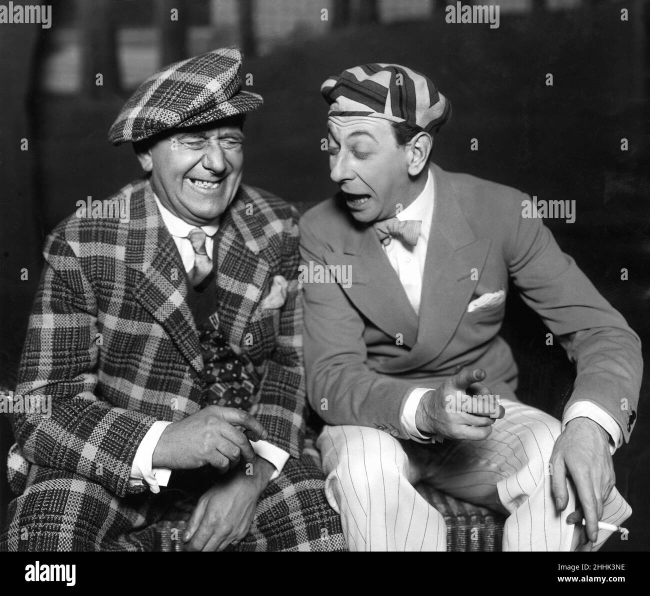 Comedians Mark Lester (left) and Arthur Riscoe in the music comedy 'Follow through' 7th July 1930 Stock Photo