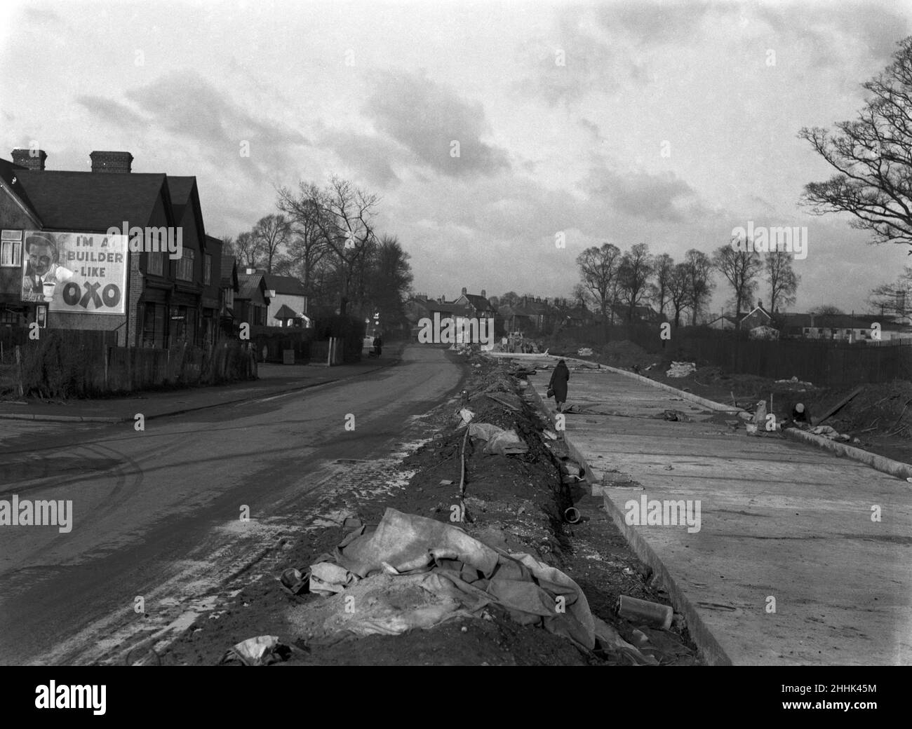 New dual carriageway, Swakeleys Road, Ickenham. 15th February 1935