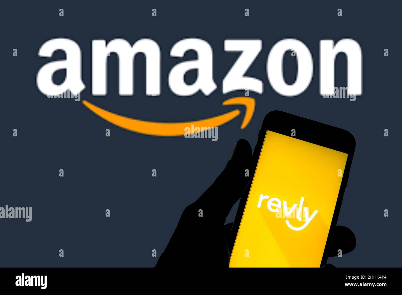 In this photo illustration a Revly logo, a Amazon own brand, seen
