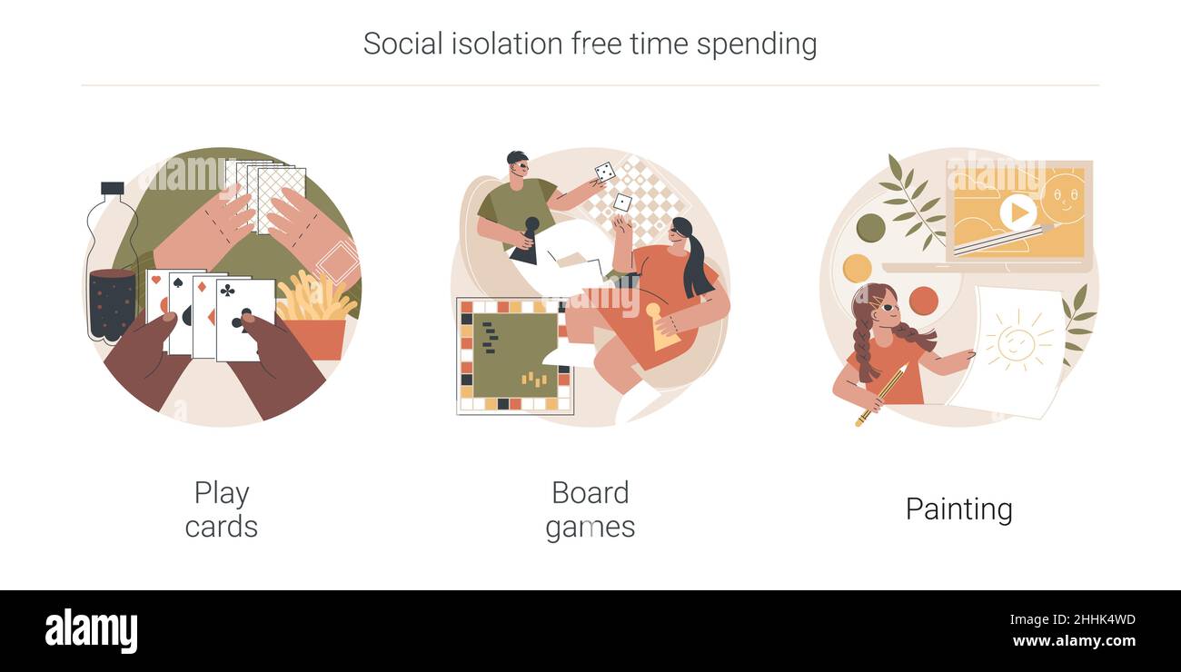 Social isolation free time spending abstract concept vector ...