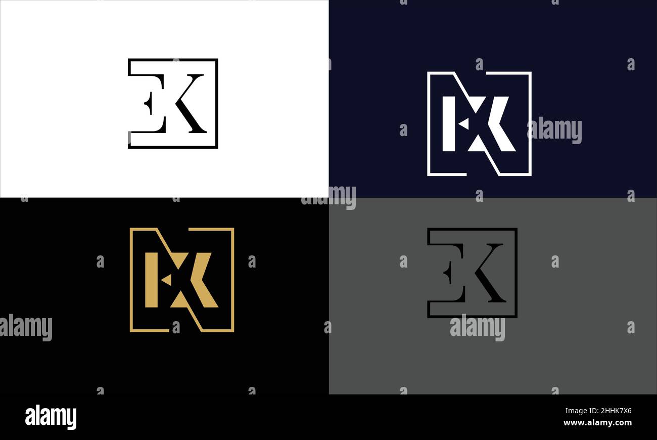 EK, KE Abstract Letters Logo monogram Stock Vector