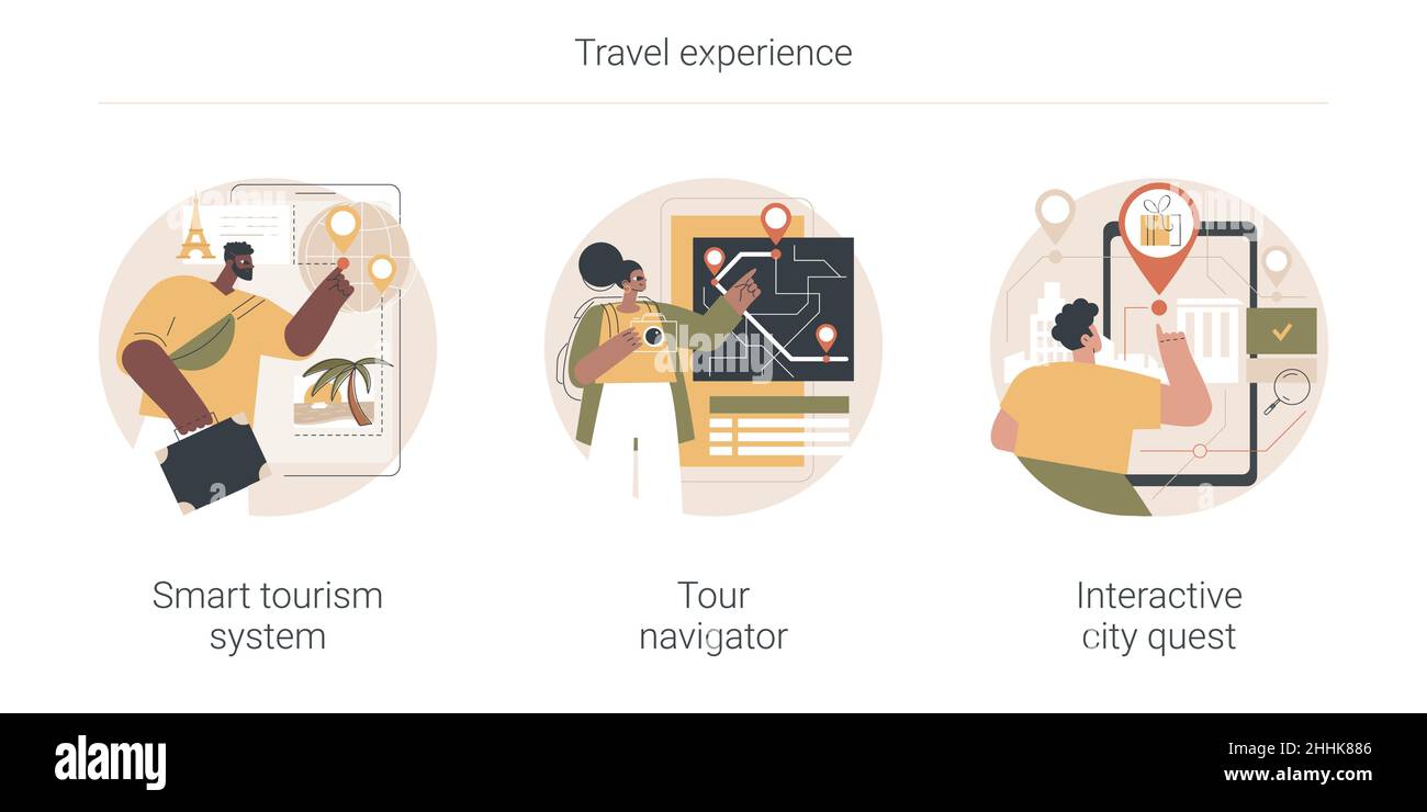 Travel experience abstract concept vector illustrations. Stock Vector