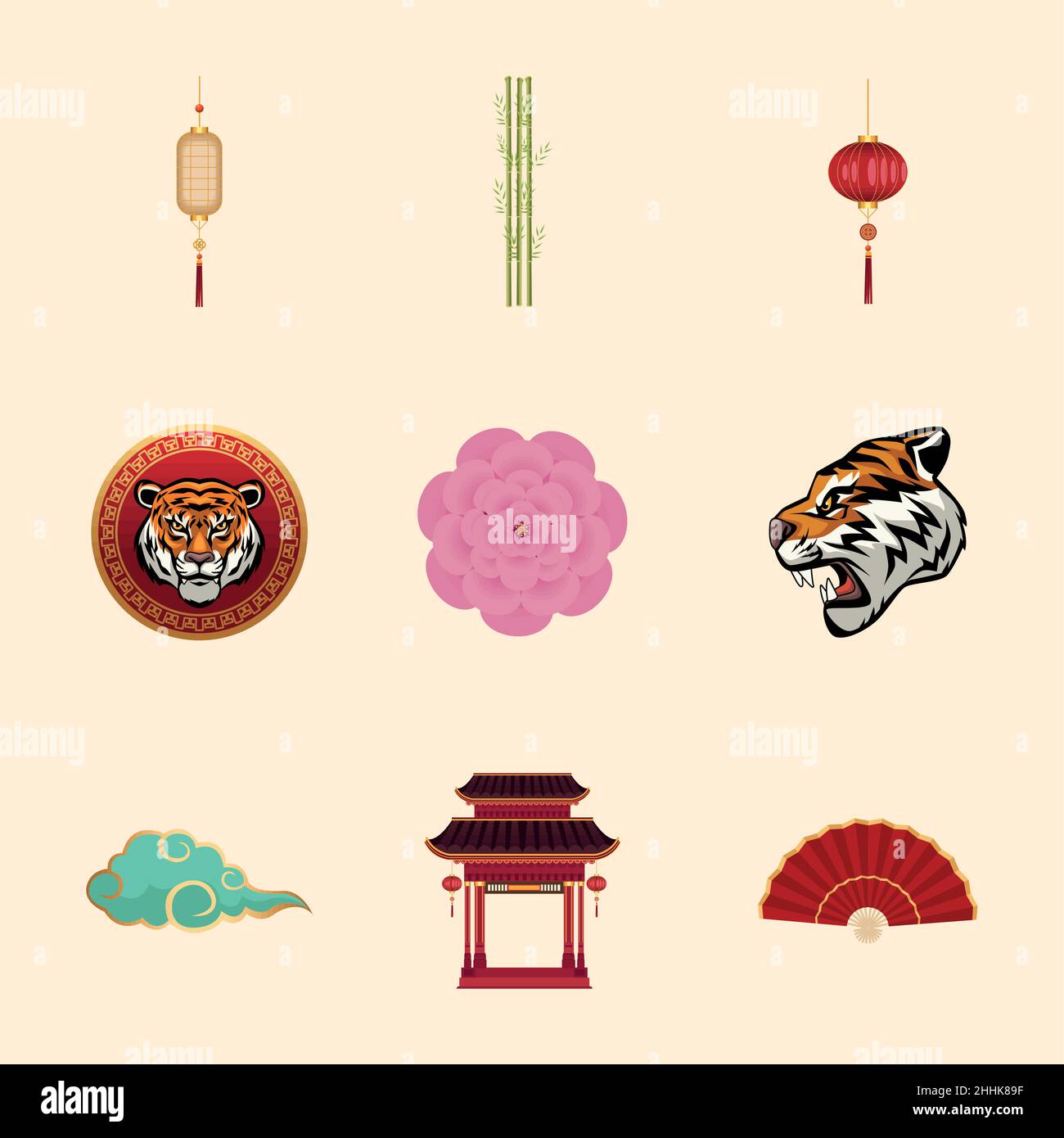 nine china culture icons Stock Vector Image & Art - Alamy