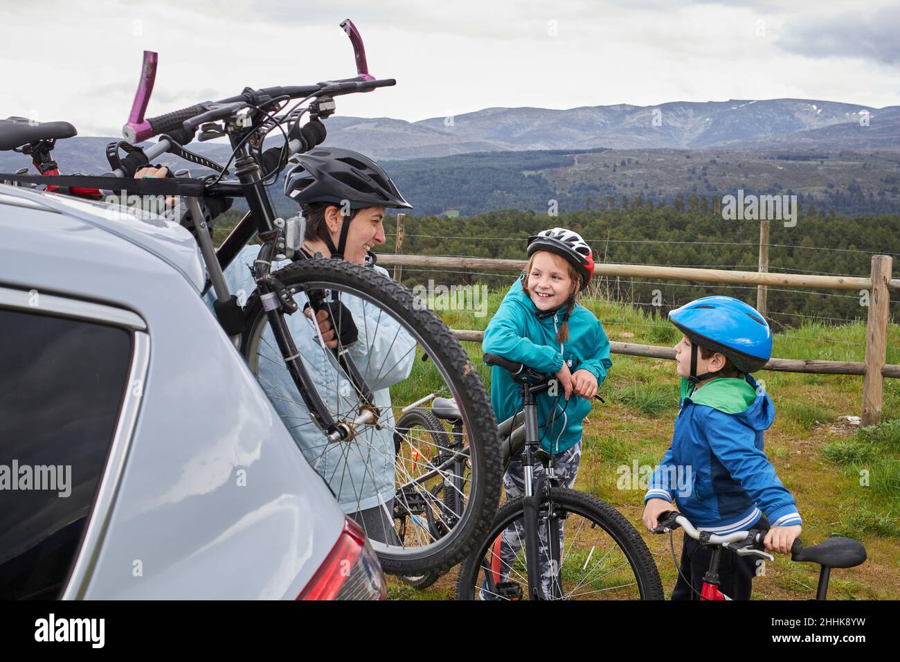 Kid Racking A Bike Bicycle rack kids hi-res stock photography and images - Alamy