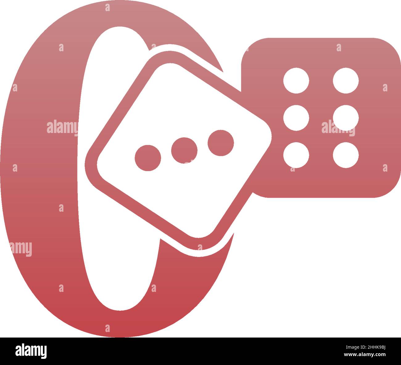 Number zero with dice two icon logo template vector Stock Vector Image ...
