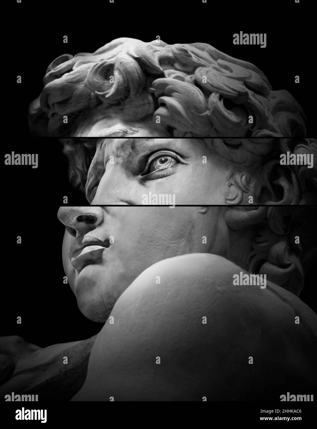 David by Michelangelo isolated , Renaissance sculpture created in