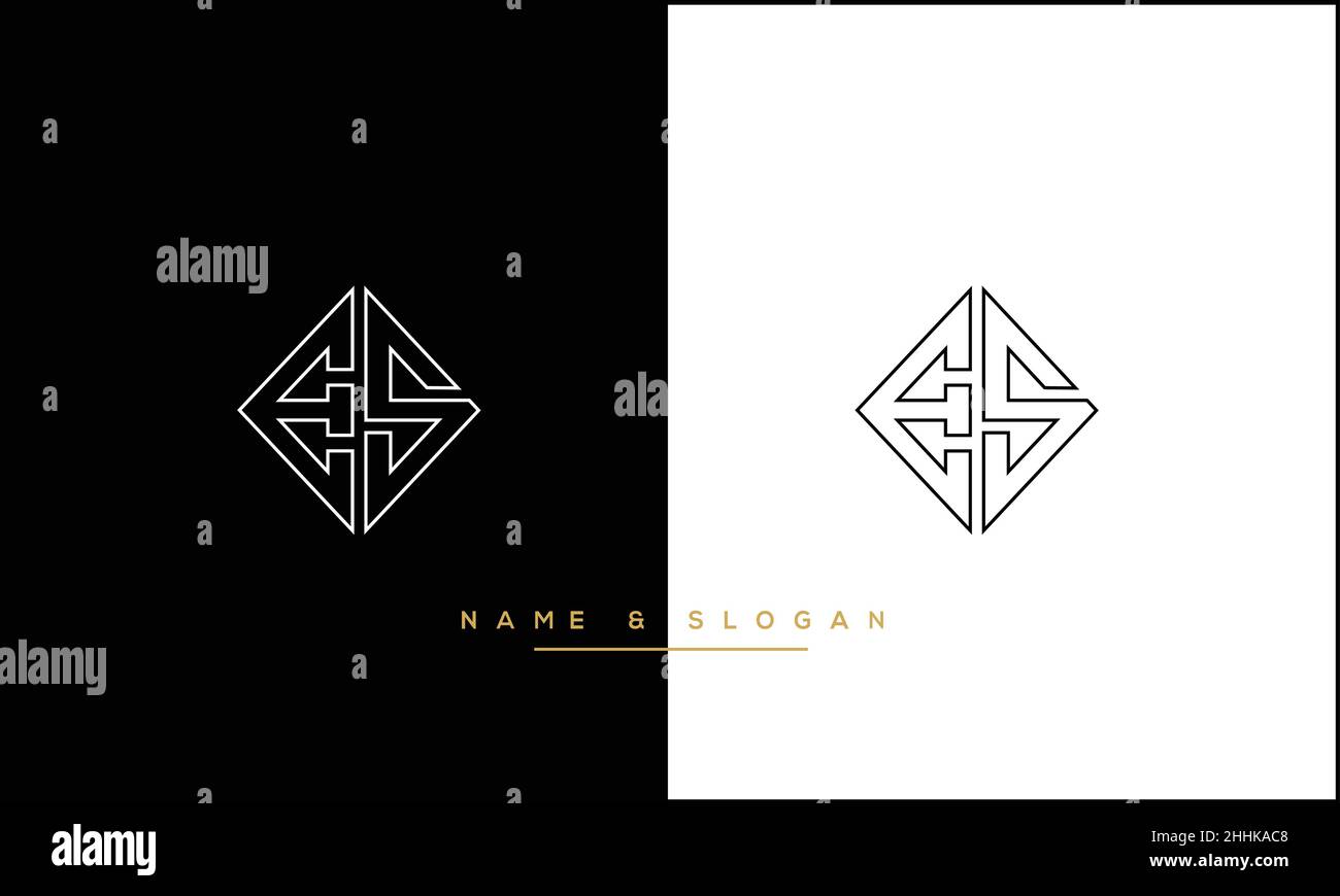 ES, SE Abstract Letters Logo MONOGRAM Stock Vector