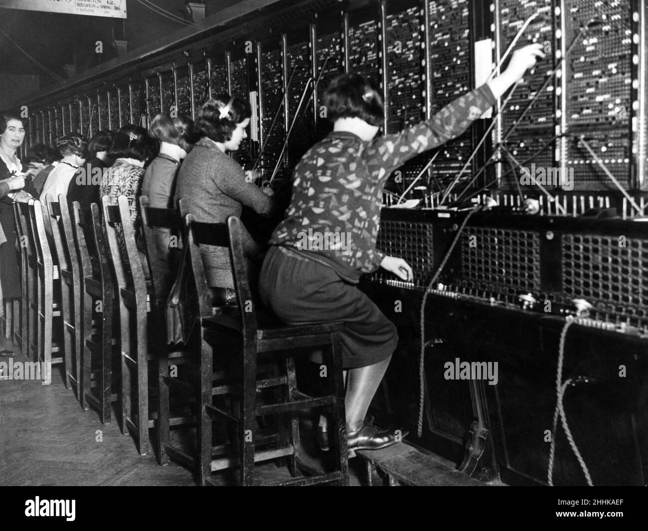 The switchboard at the Newcastle Telephone Exchange. 24th Januaray 1931 Stock Photo Alamy