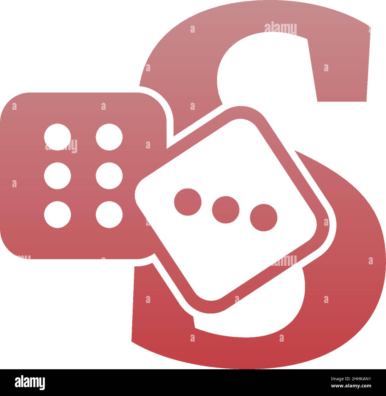 Letter S with dice two icon logo template vector Stock Vector