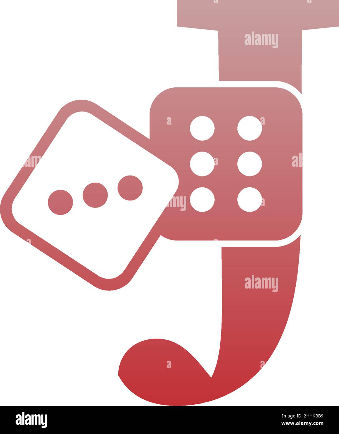 Letter J with dice two icon logo template vector Stock Vector