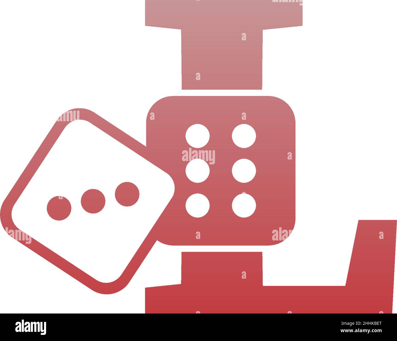 Letter L with dice two icon logo template vector Stock Vector