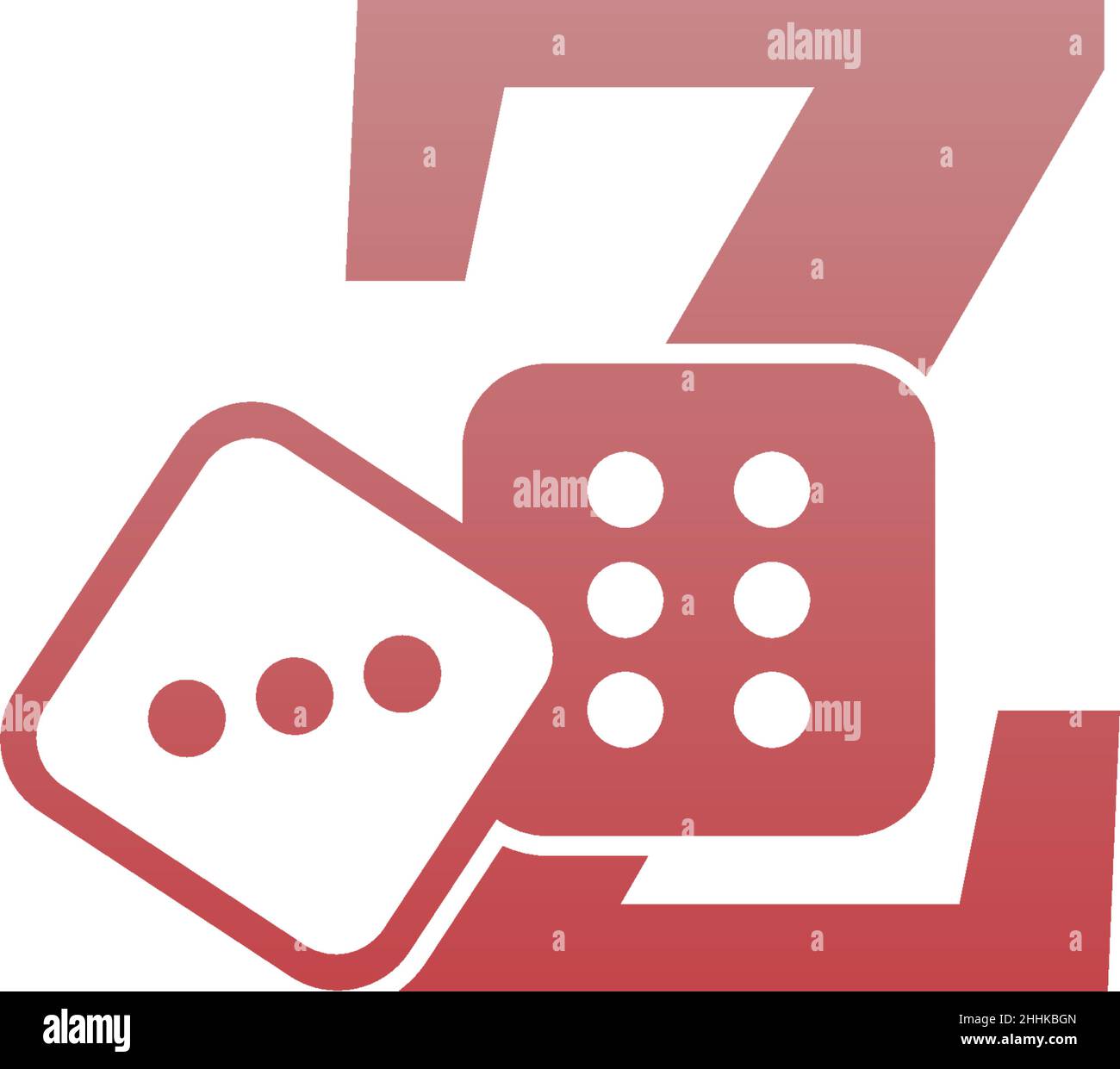 Letter Z with dice two icon logo template vector Stock Vector
