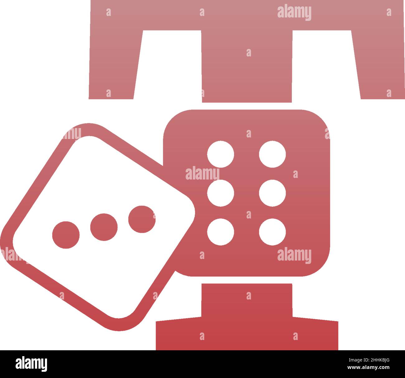 Letter T with dice two icon logo template vector Stock Vector