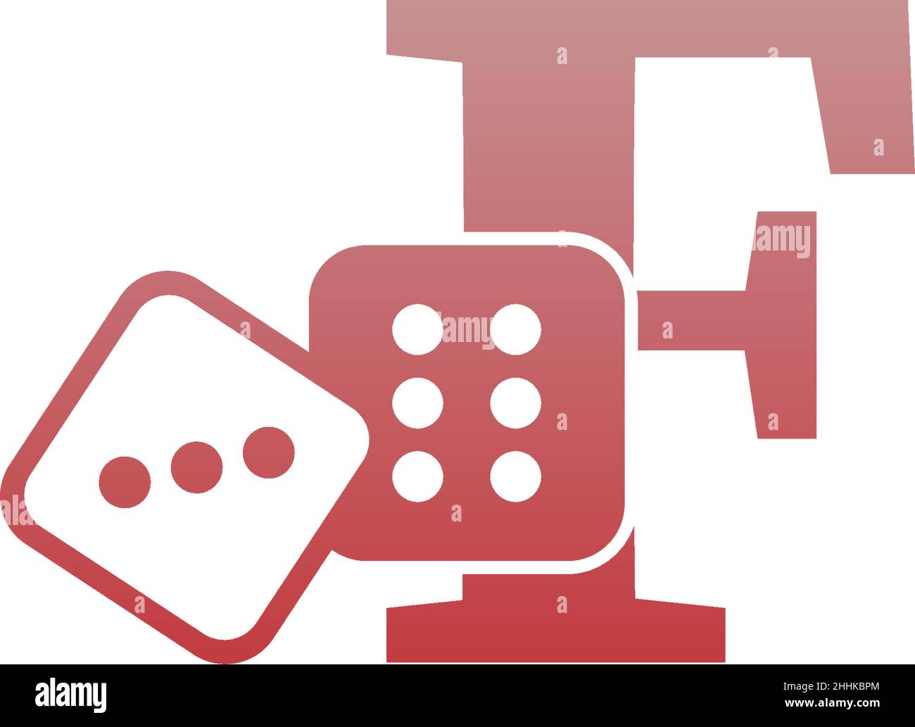 Letter F with dice two icon logo template vector Stock Vector