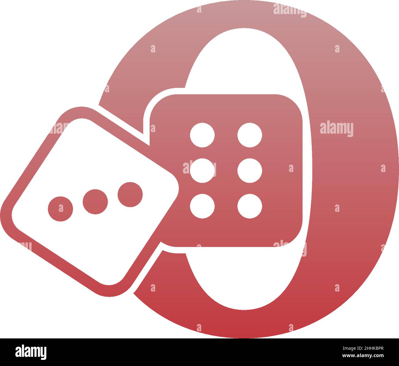 Letter O with dice two icon logo template vector Stock Vector