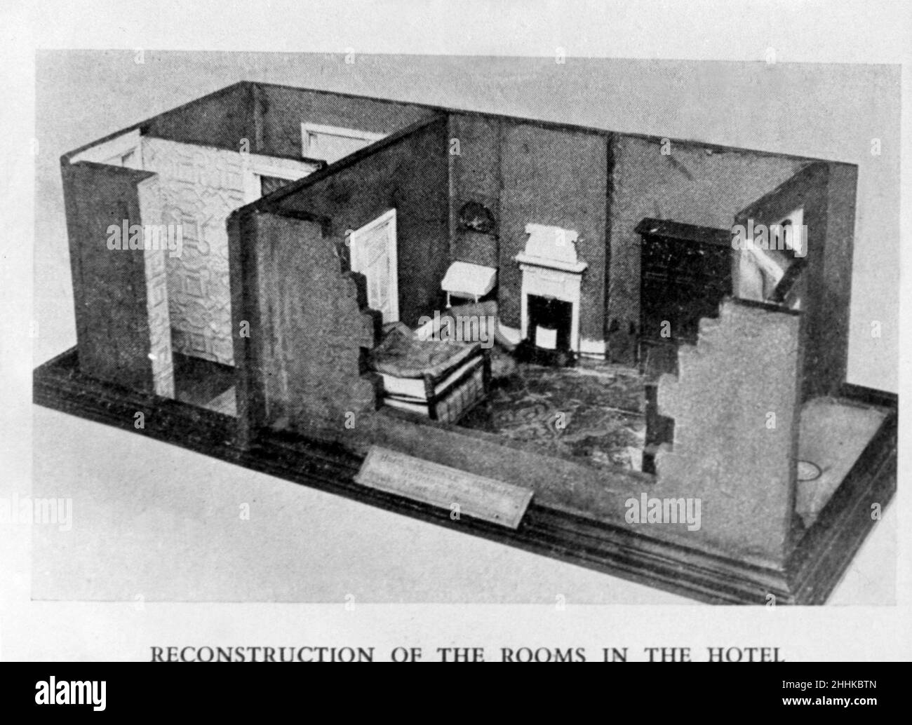 Rosalind Fox murder case. OPS Reconstruction of room 66, Metropole Hotel, Margate, where the crime took place.March 1930 Stock Photo