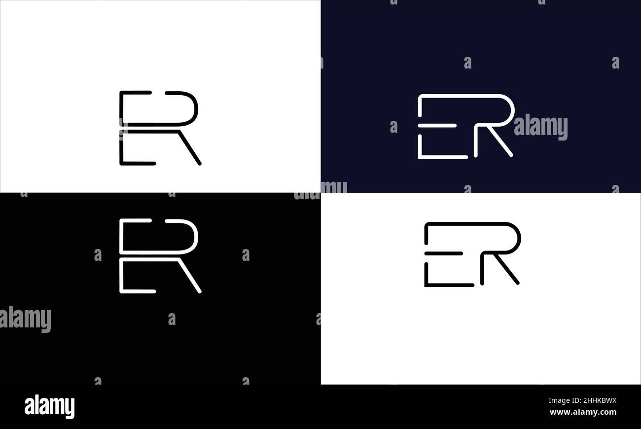 ER, RE Abstract Letters Logo MONOGRAM Stock Vector