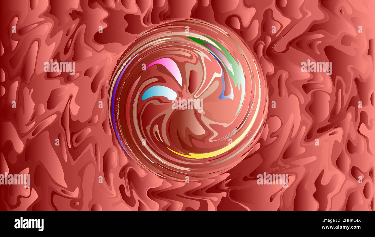 Fractal digital painting. Colorful, bright, multicolor pattern, glitch, ornament, kaleidoscope. Stock Vector