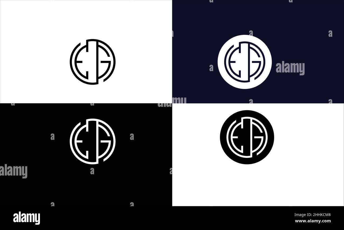 EG, GE Abstract Letters Logo Monogram Stock Vector