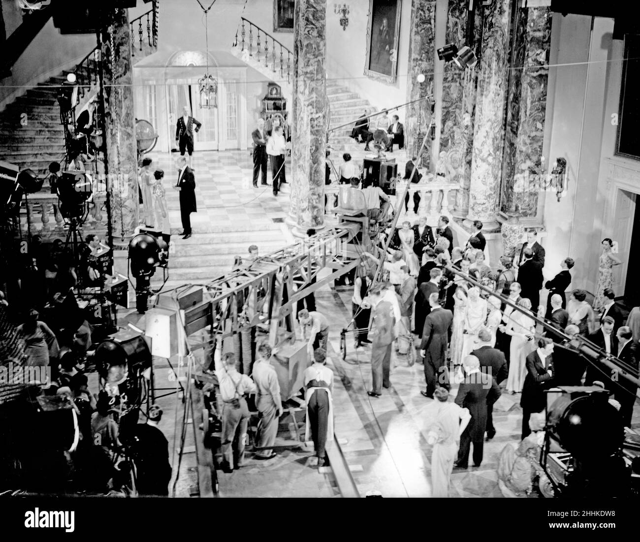 Filming of Brewster's Millions, directed by Thornton Freeland at British and Dominions Studios, Elstree, Hertfordshire, England, 10th August 1934. Stock Photo