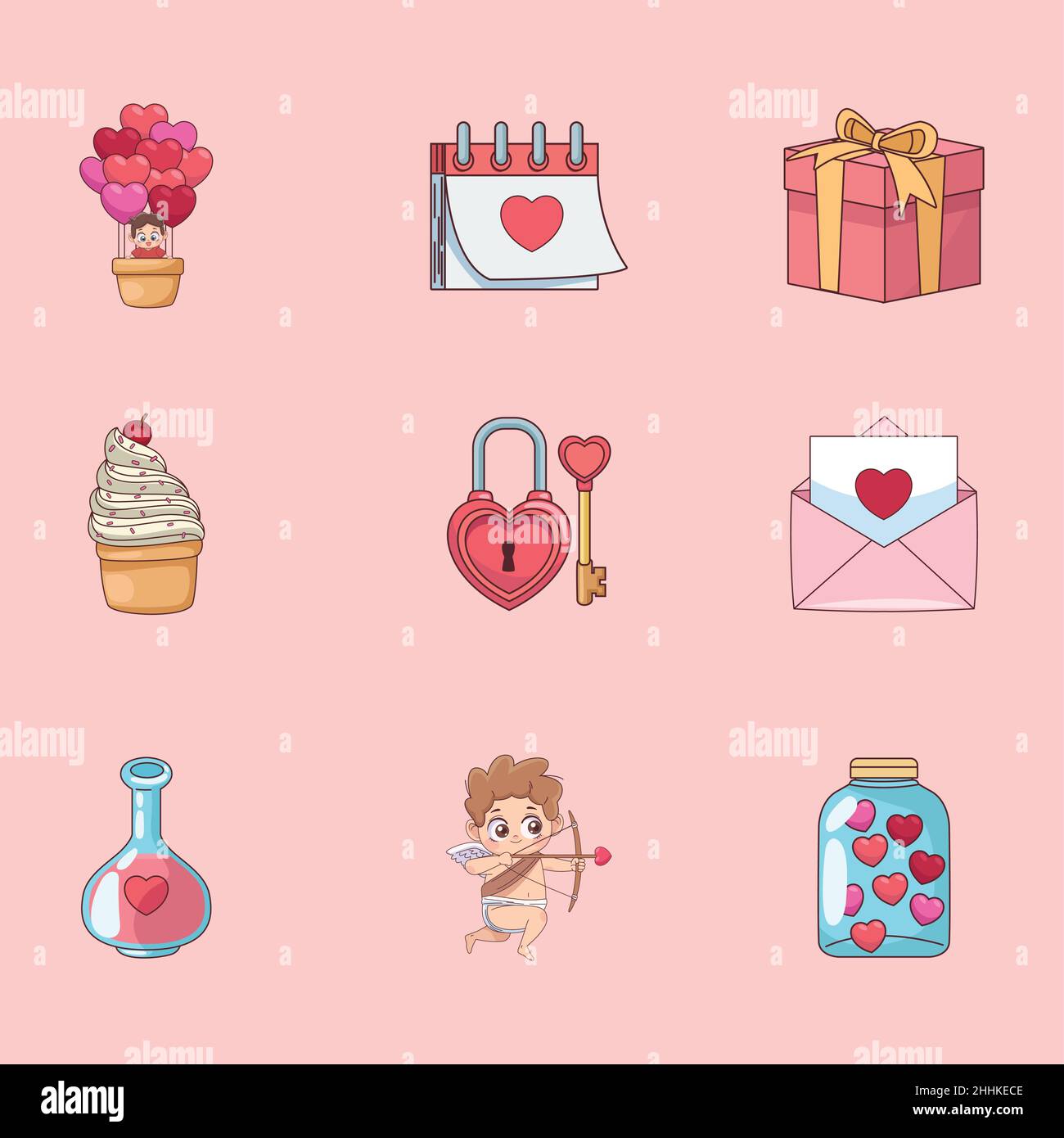 nine valentines day icons Stock Vector Image & Art - Alamy