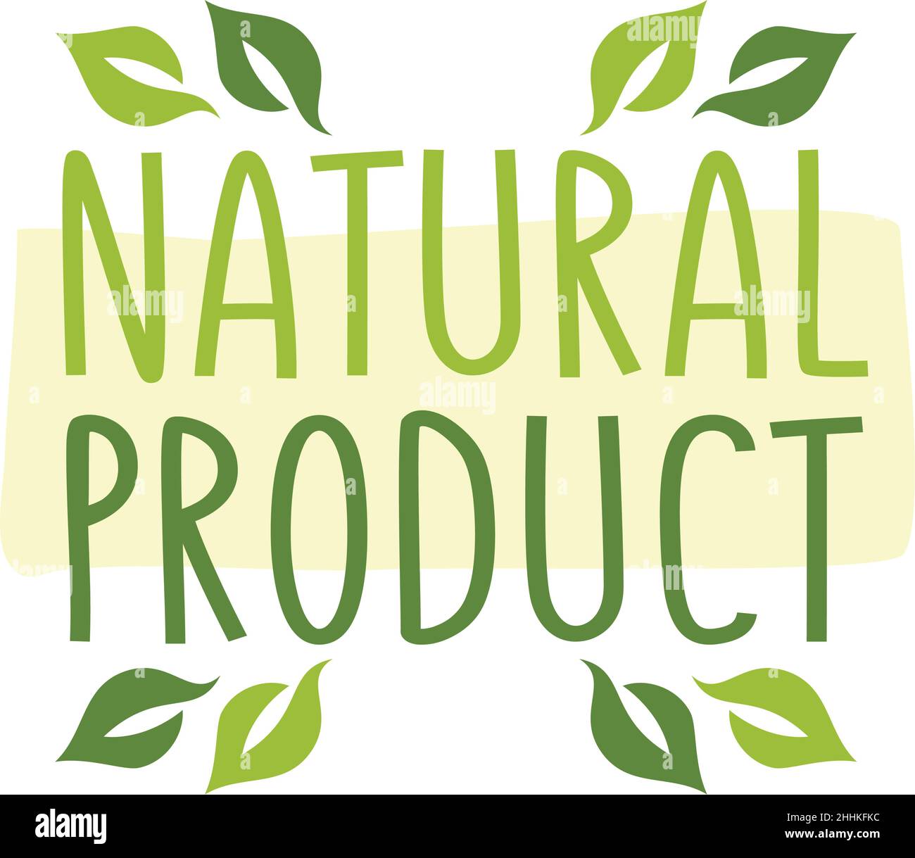 Natural product sticker, vector illustration for graphic and web design Stock Vector