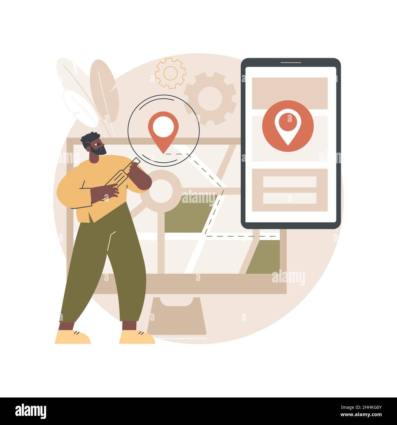 Cross-device tracking abstract concept vector illustration. Multi device use and reports, one user profile, cross-device tracking capability, analytics, device identification abstract metaphor. Stock Vector