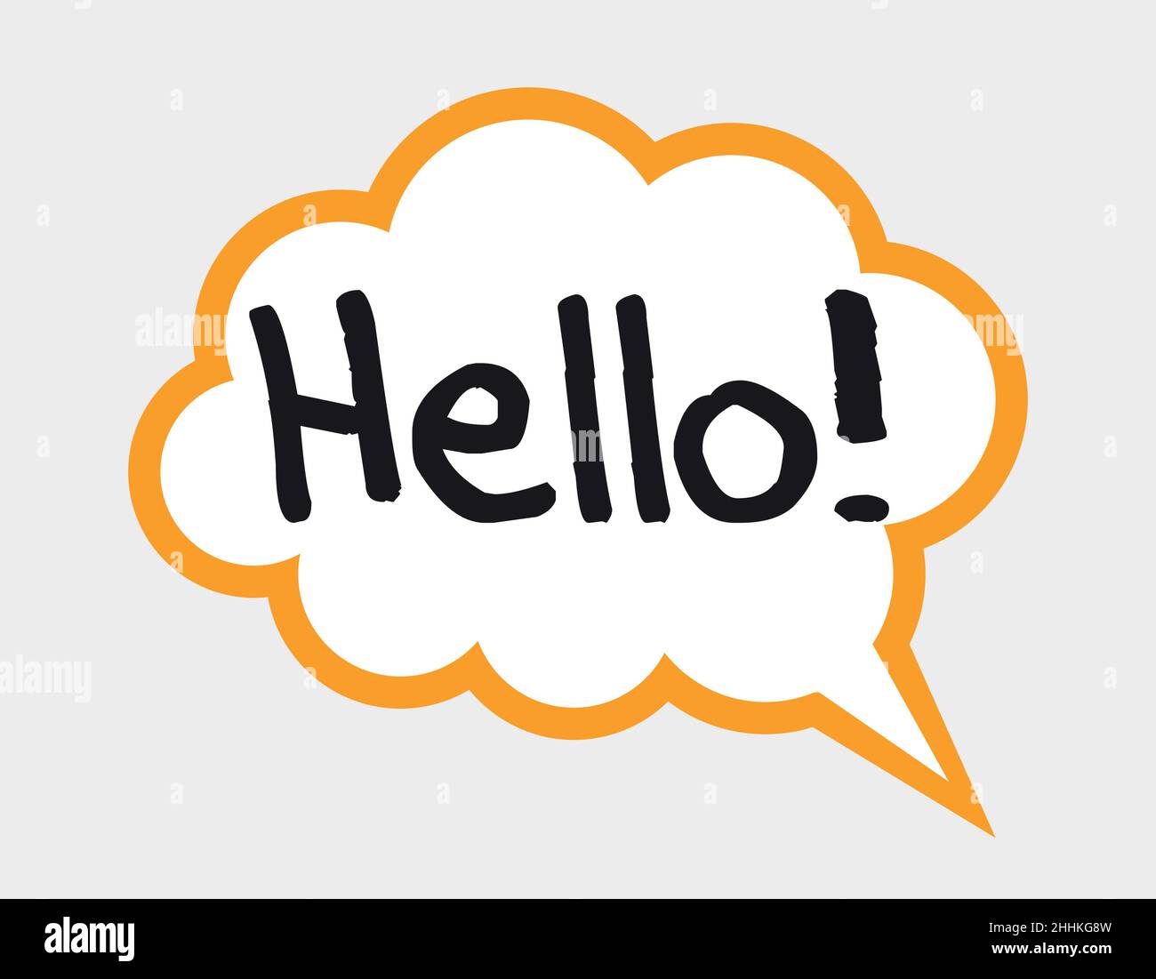 Hello sticker in retro style. Vector illustration isolated on white background Stock Vector