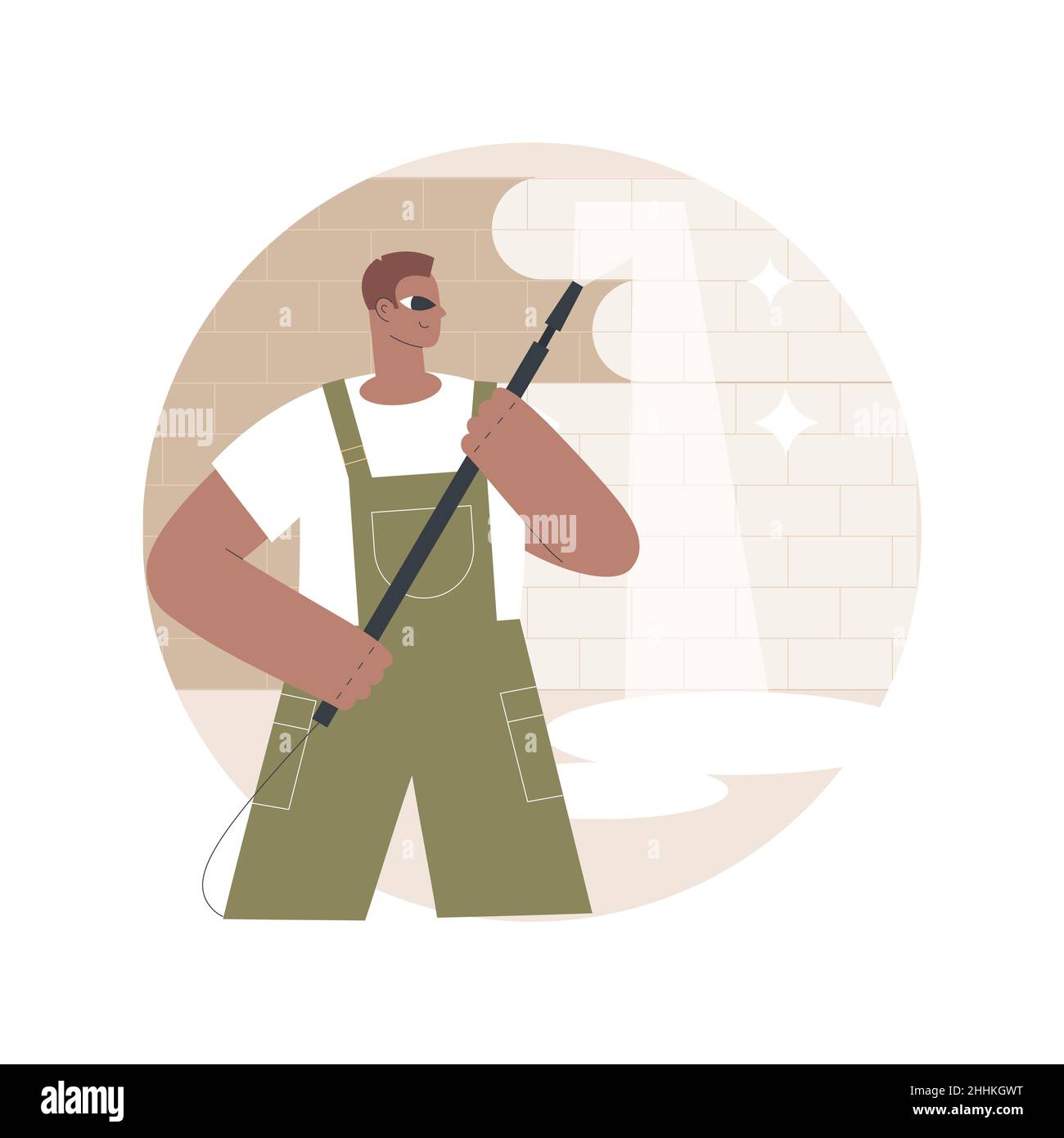 Power washing abstract concept vector illustration. Pressure washing