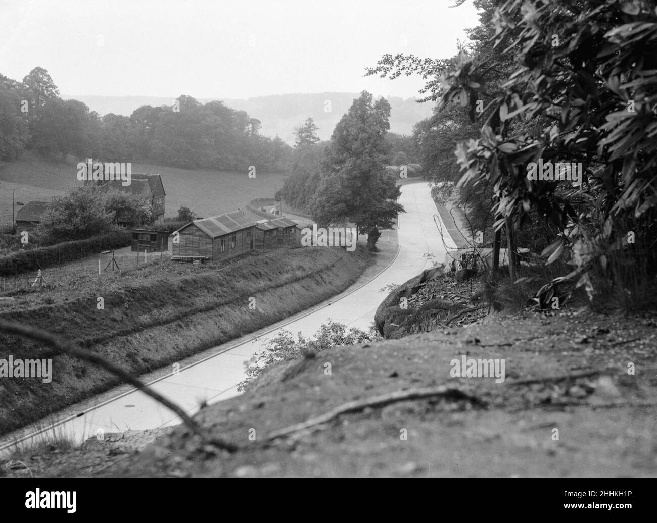The Dorking By-Pass (A24) shortly before it's opening on June 1934 Stock Photo