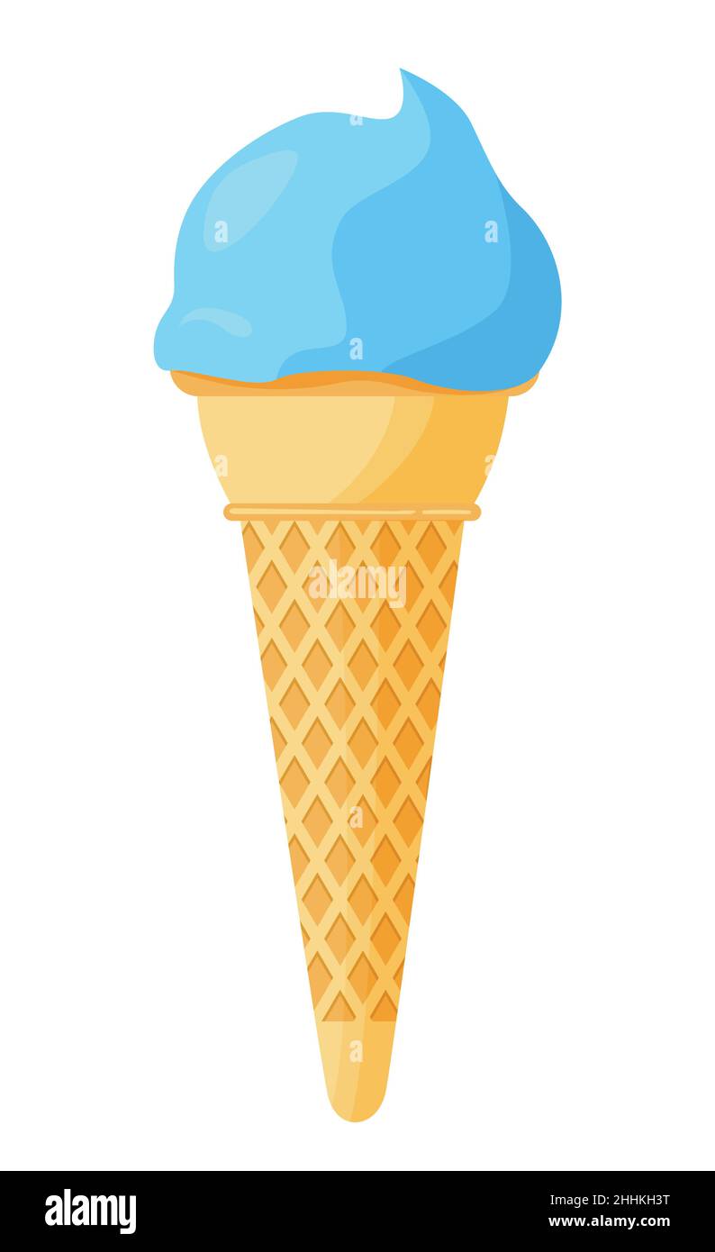 Color ice cream on white background, flat vector illustration Stock Vector