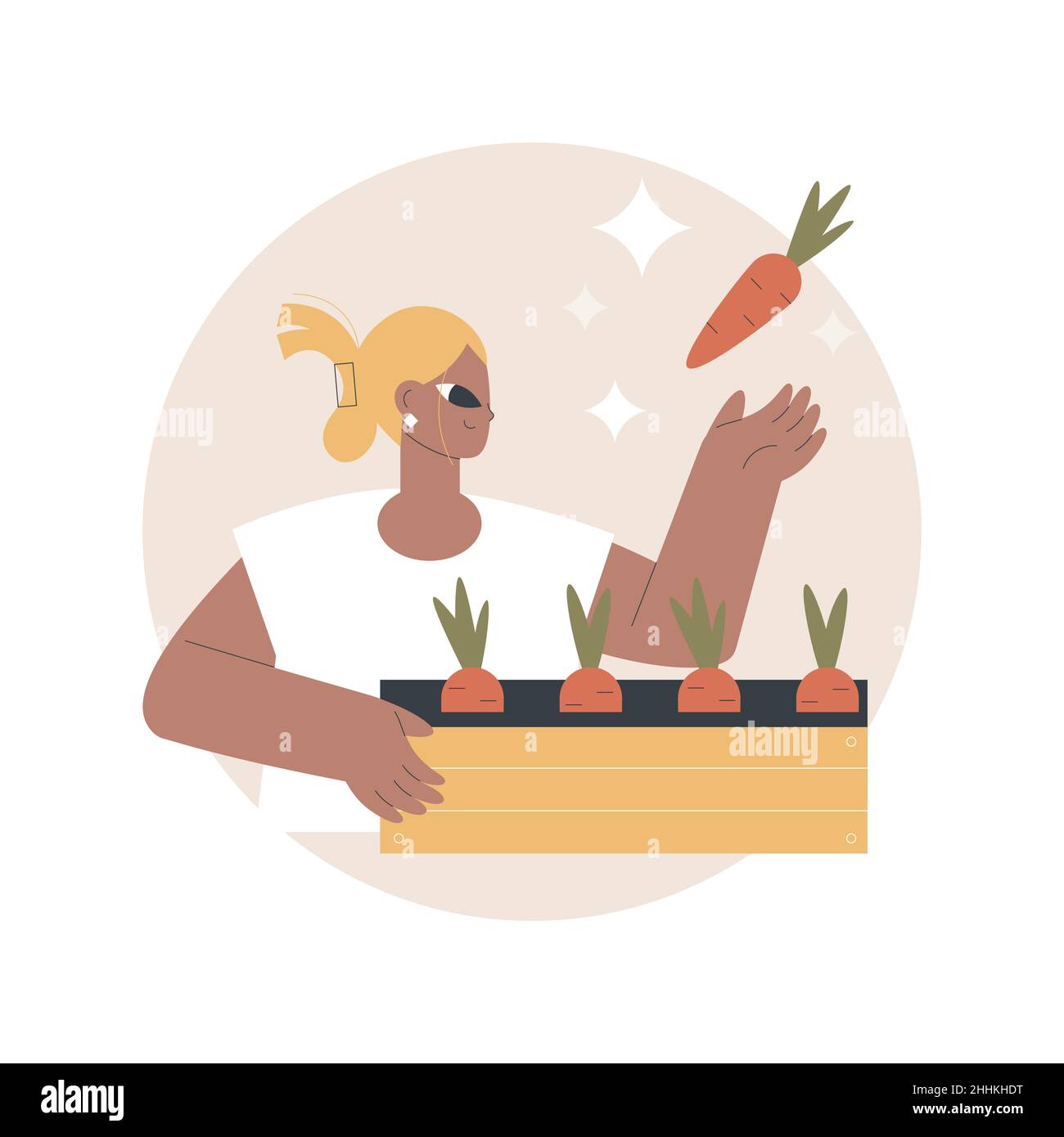 Growing vegetables abstract concept vector illustration. Home gardening for beginners, planting