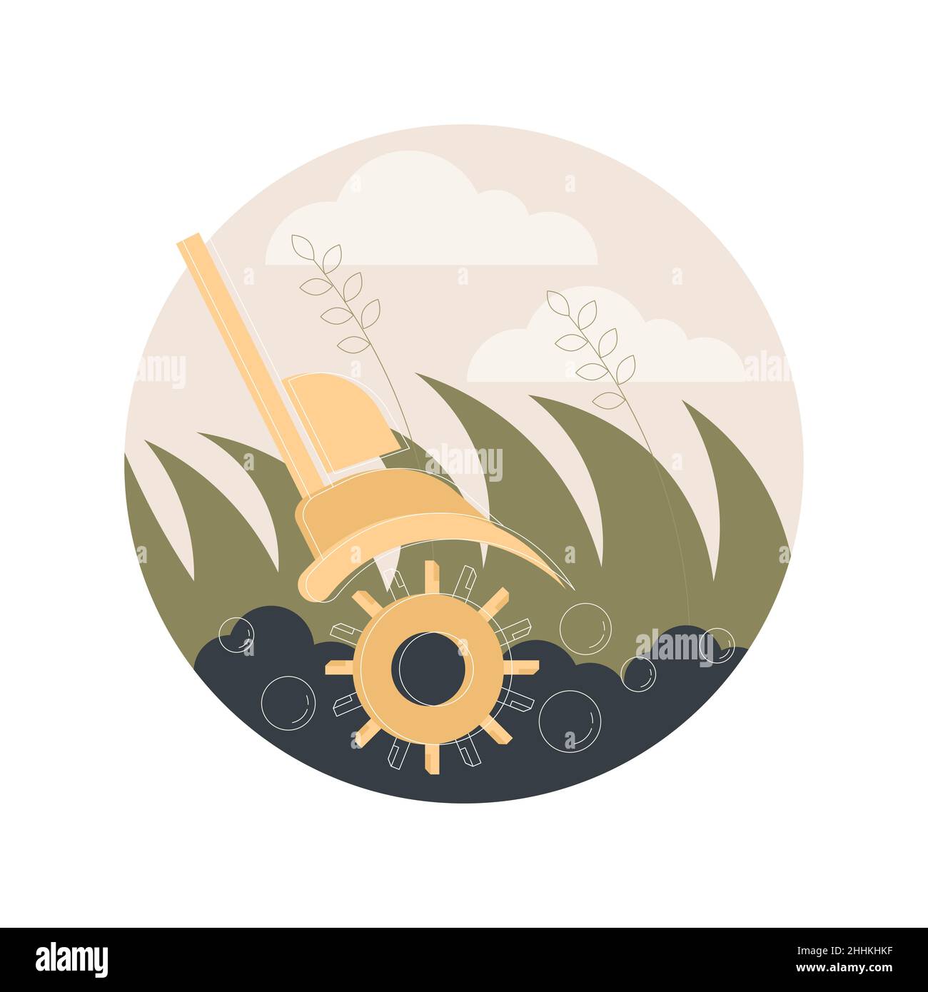 Lawn aeration abstract concept vector illustration. Restore lawn