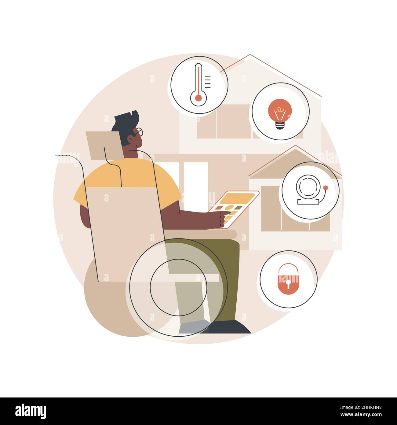 Smart technology for persons with disabilities abstract concept vector