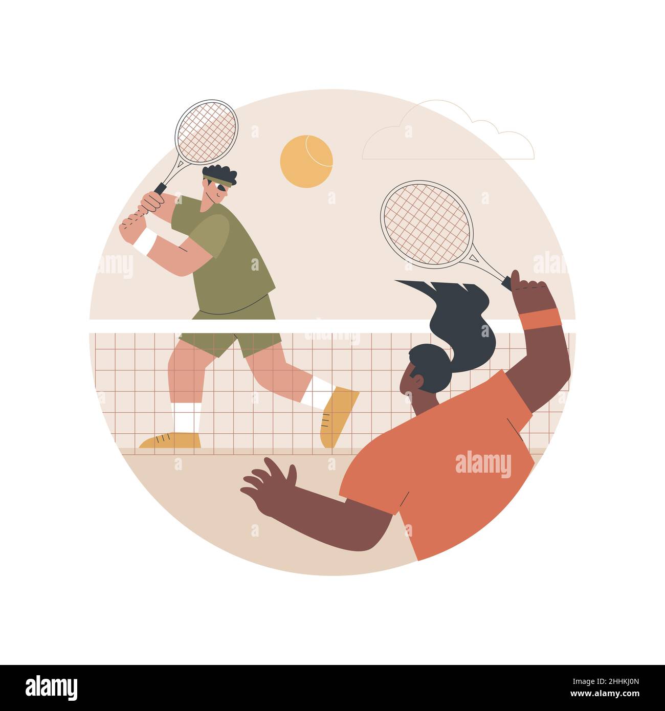 Tennis abstract concept vector illustration. Recreational sport, tennis
