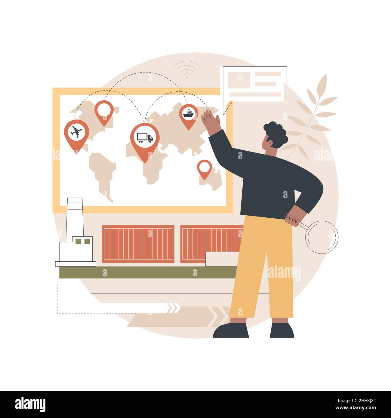 Supply chain analytics abstract concept vector illustration
