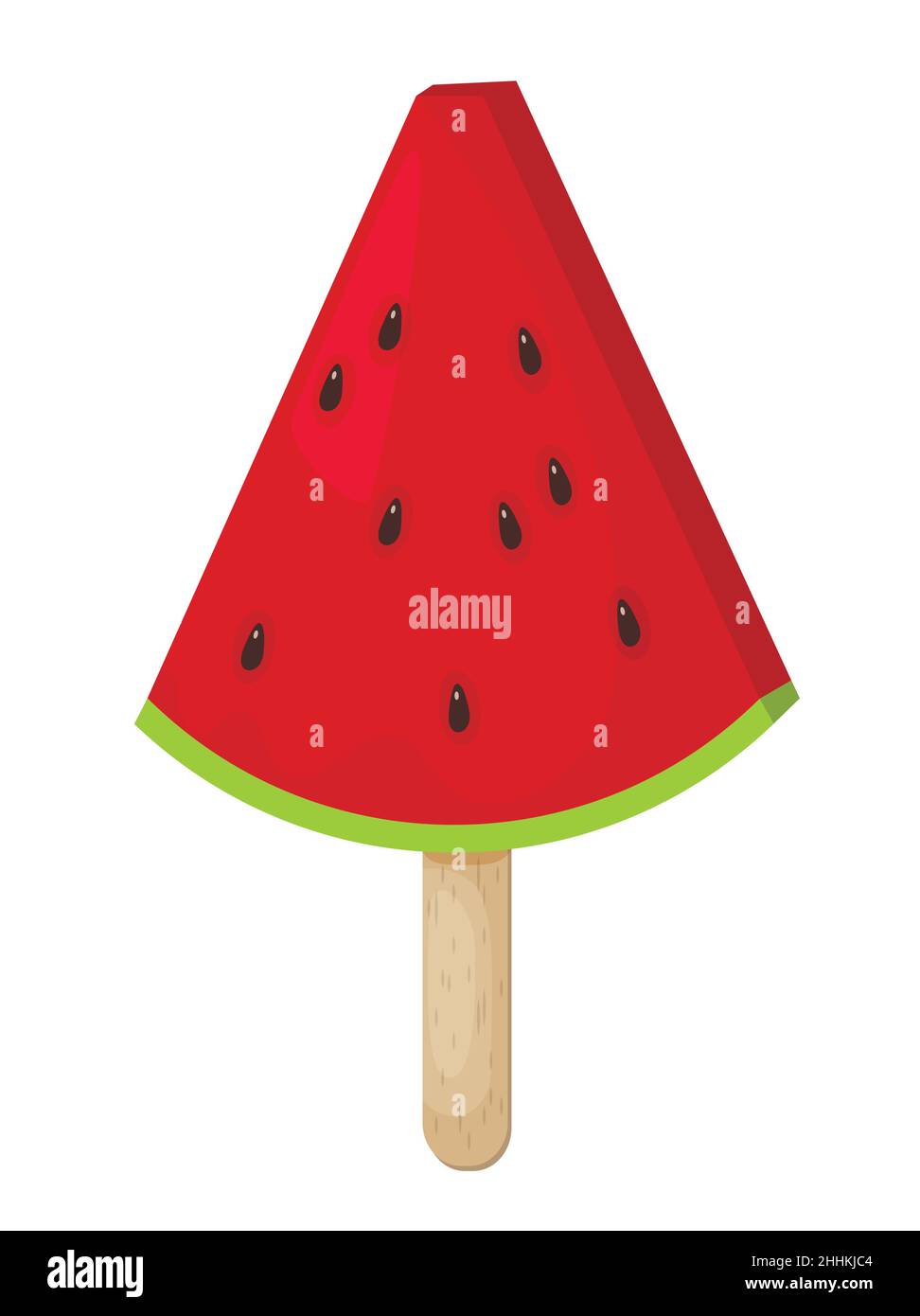 Fruit ice cream on white background, flat vector illustration Stock Vector