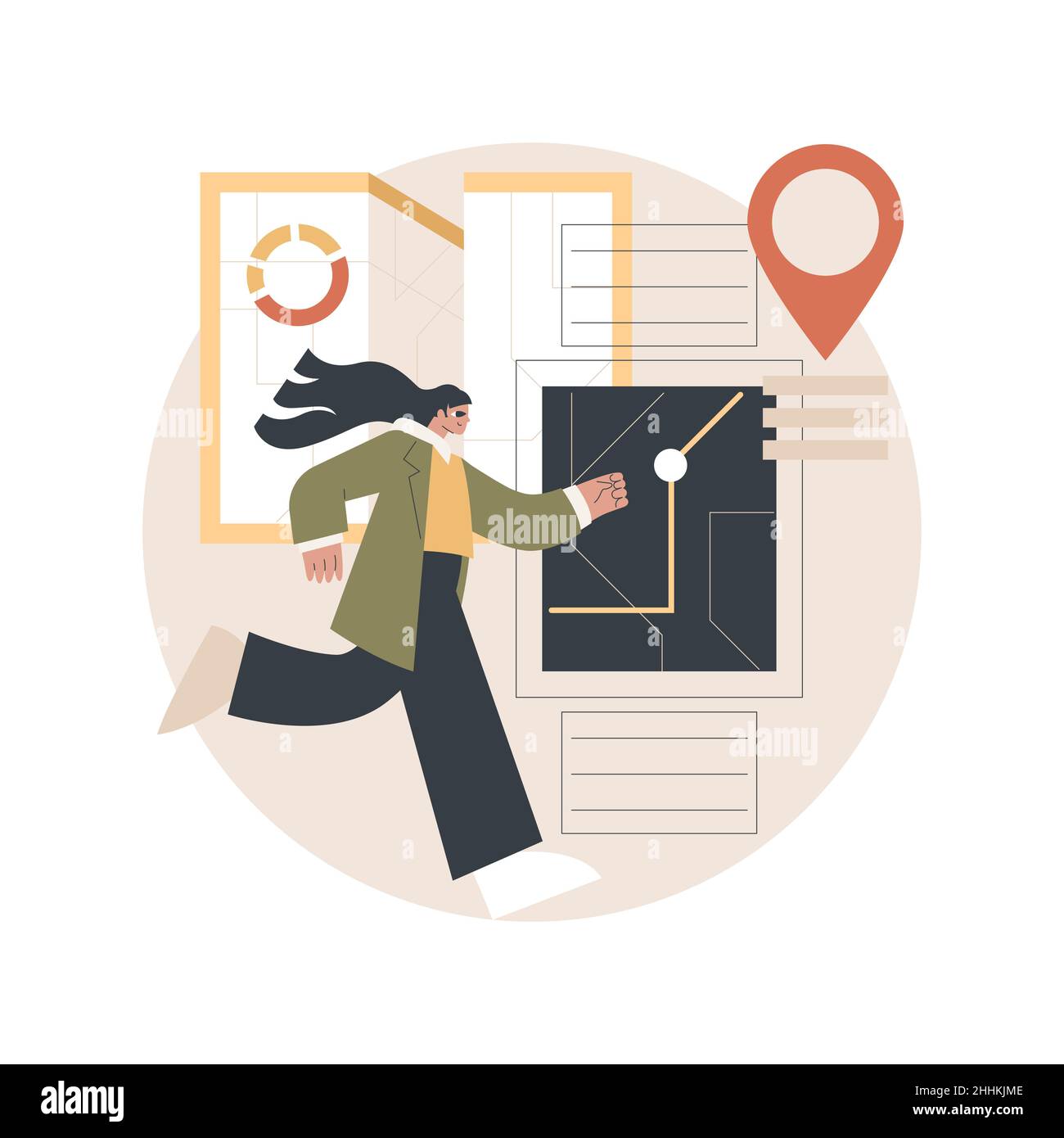 Smartwatch navigation abstract concept vector illustration. Navigation